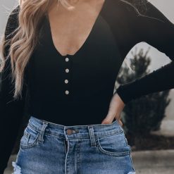 Southern Alternative Bliss Ribbed Bodysuit (Black)