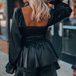 Southern Alternative Clothing Elaine Tiered Long Sleeve Romper 3 Southern Alternative Clothing Elaine Tiered Long Sleeve Romper