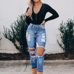 Southern Alternative Bliss Ribbed Bodysuit (Black)