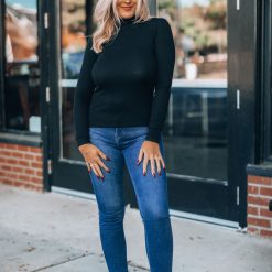 Southern Alternative Classic Long Sleeve Ribbed Turtleneck (BLACK) Clothing