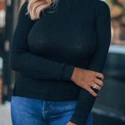 Southern Alternative Classic Long Sleeve Ribbed Turtleneck (BLACK) Clothing