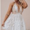 Southern Alternative Whimsical Velvet Mini Dress (White/Nude) Clothing