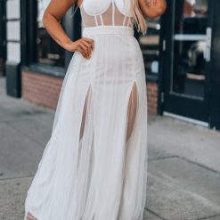 Southern Alternative Clothing Vixen Mesh Maxi Dress (Ivory) 5 Southern Alternative Clothing Vixen Mesh Maxi Dress (Ivory)