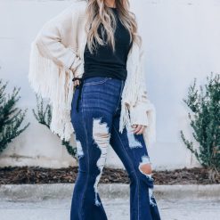 Southern Alternative Denim Paige Distressed Bell Bottoms (Dark Wash)