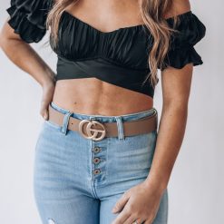Southern Alternative Havana Satin Crop Top (Black) Crop Tops