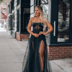 Southern Alternative Clothing PRE-ORDER Vixen Mesh Maxi Dress (Black) Ships Late September