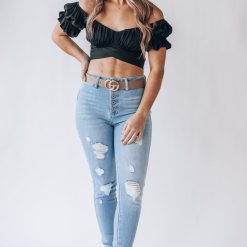 Southern Alternative Havana Satin Crop Top (Black) Crop Tops