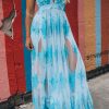 Southern Alternative Sienna Floral Maxi Gown (Aqua)