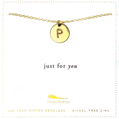 Southern Alternative Letter Disc Necklace- R Necklaces