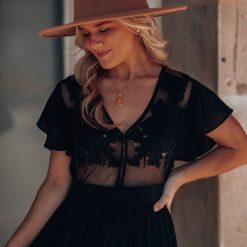 Southern Alternative Skylar Embroidered Maxi Dress (Black) 13 Southern Alternative Skylar Embroidered Maxi Dress (Black)