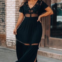 Southern Alternative Skylar Embroidered Maxi Dress (Black) 21 Southern Alternative Skylar Embroidered Maxi Dress (Black)