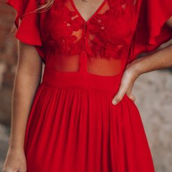 Southern Alternative Skylar Embroidered Maxi Dress (Red) Dresses 5 Southern Alternative Skylar Embroidered Maxi Dress (Red) Dresses