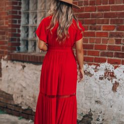 Southern Alternative Skylar Embroidered Maxi Dress (Red) Dresses 7 Southern Alternative Skylar Embroidered Maxi Dress (Red) Dresses