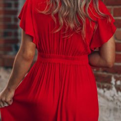 Southern Alternative Skylar Embroidered Maxi Dress (Red) Dresses 8 Southern Alternative Skylar Embroidered Maxi Dress (Red) Dresses