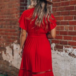 Southern Alternative Skylar Embroidered Maxi Dress (Red) Dresses 9 Southern Alternative Skylar Embroidered Maxi Dress (Red) Dresses