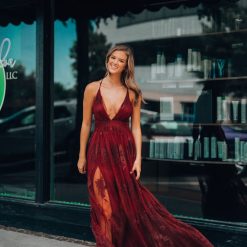Southern Alternative Clothing All My Love Maxi Gown (Wine)