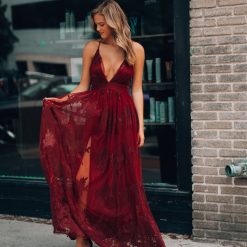 Southern Alternative Clothing All My Love Maxi Gown (Wine)