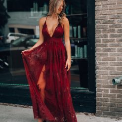 Southern Alternative Clothing All My Love Maxi Gown (Wine)