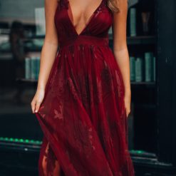 Southern Alternative Clothing All My Love Maxi Gown (Wine)