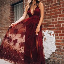Southern Alternative Clothing All My Love Maxi Gown (Wine)