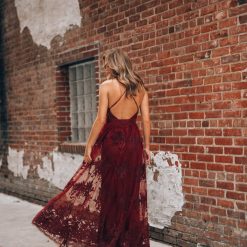 Southern Alternative Clothing All My Love Maxi Gown (Wine)