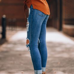 Southern Alternative Spell Distressed Skinny Jeans Denim