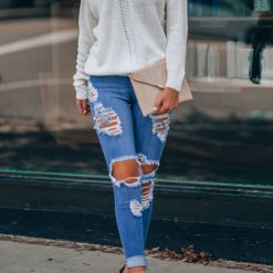 Southern Alternative Spell Distressed Skinny Jeans Denim