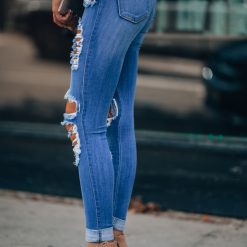 Southern Alternative Spell Distressed Skinny Jeans Denim