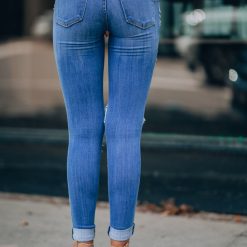 Southern Alternative Spell Distressed Skinny Jeans Denim