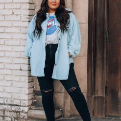 Southern Alternative Vanessa Fleece Button Up (Blue) Jackets 3 Southern Alternative Vanessa Fleece Button Up (Blue) Jackets