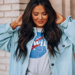 Southern Alternative Vanessa Fleece Button Up (Blue) Jackets 2 Southern Alternative Vanessa Fleece Button Up (Blue) Jackets