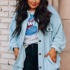 Southern Alternative Vanessa Fleece Button Up (Blue) Jackets