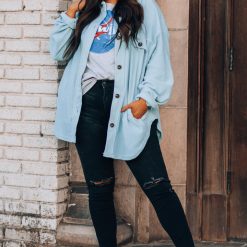 Southern Alternative Vanessa Fleece Button Up (Blue) Jackets 4 Southern Alternative Vanessa Fleece Button Up (Blue) Jackets