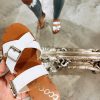 CCOCCI Bridgette Buckle Sandals (White) Shoes