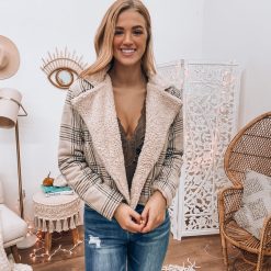 Southern Alternative Jackets Motorcycle Ride Plaid Jacket (Beige)