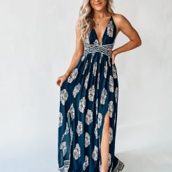 Southern Alternative Meet Me In Greece Maxi Dress (Navy) Dresses