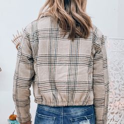 Southern Alternative Jackets Motorcycle Ride Plaid Jacket (Beige)